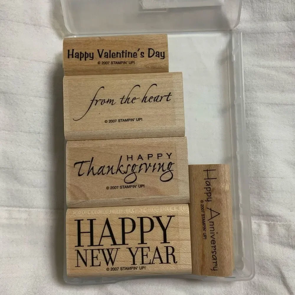 STAMPIN UP! Holidays Wishes Sayings Stamp Set Thanksgiving New Years Anniversary